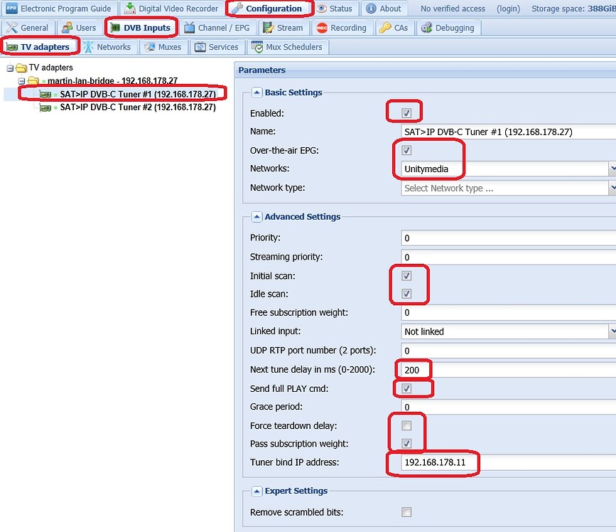 [HowTo] Configure Tvheadend 4.2 And The Sat>IP Server AVM FRITZ!WLAN ...