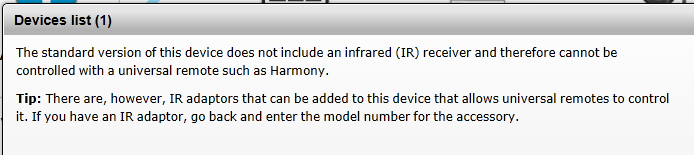 harmony ehome infrared receiver