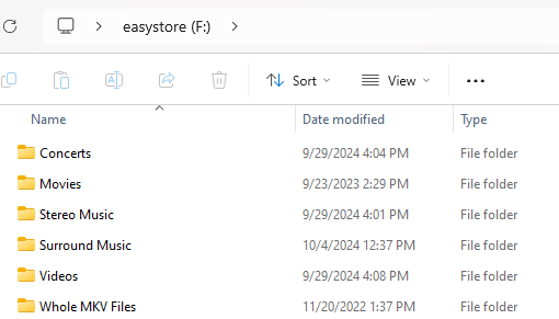 Ext Drive Folders